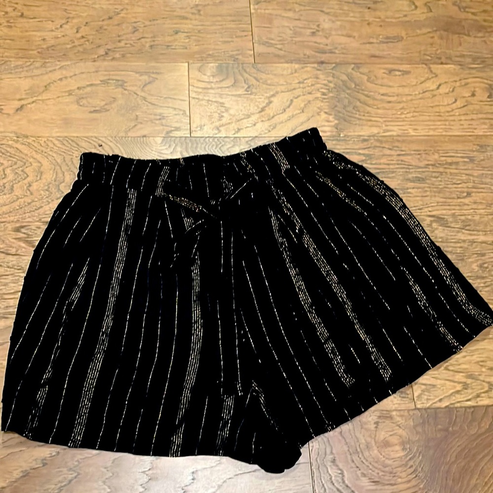 Black and gold rayon dress shorts!